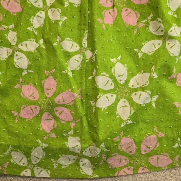 Lilly Pulitzer Strapless Pink and Green Fish Print Dress Size 0 Beachy Vacation - Picture 4 of 14